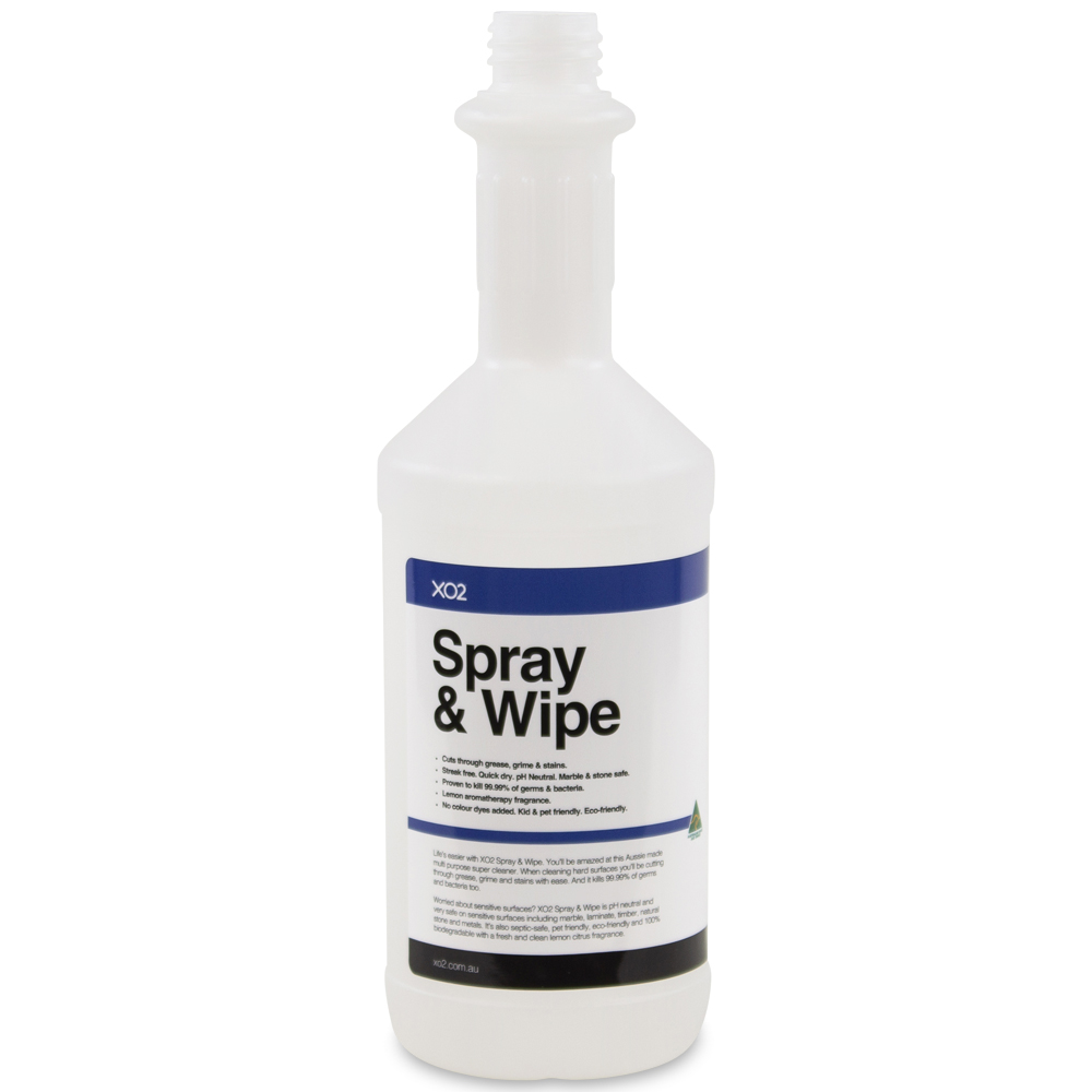 750ml Spray & Wipe Labelled Empty Bottle by XO2
